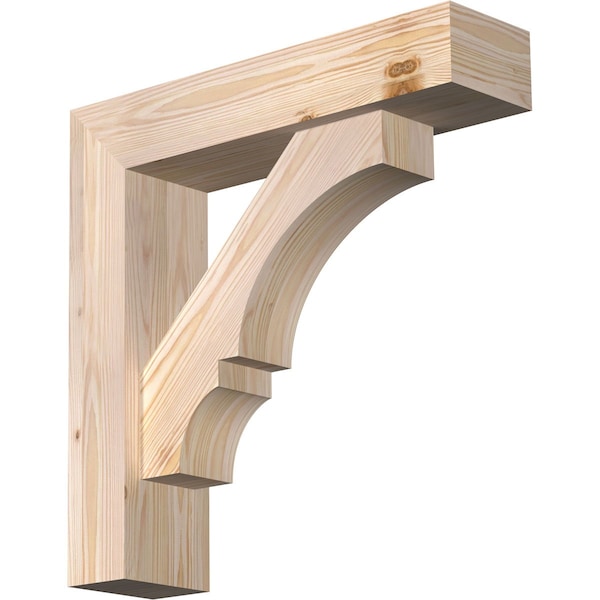 Ekena Millwork Balboa Block Smooth Bracket w/ Offset Brace, Douglas Fir, 5 1/2"W x 22"D x 22"H BKT0604X22X22BOA05SDF - main